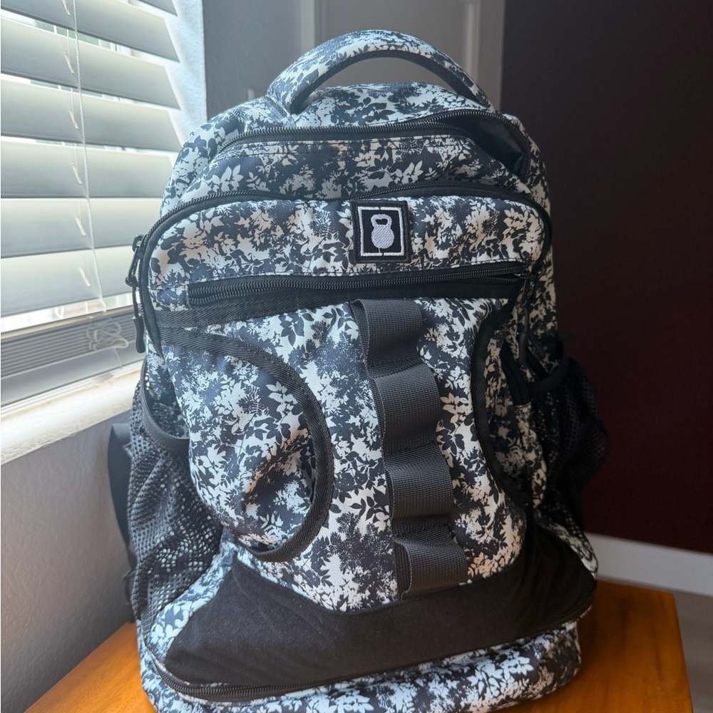 2 POOD  Black & White Floral Backpack